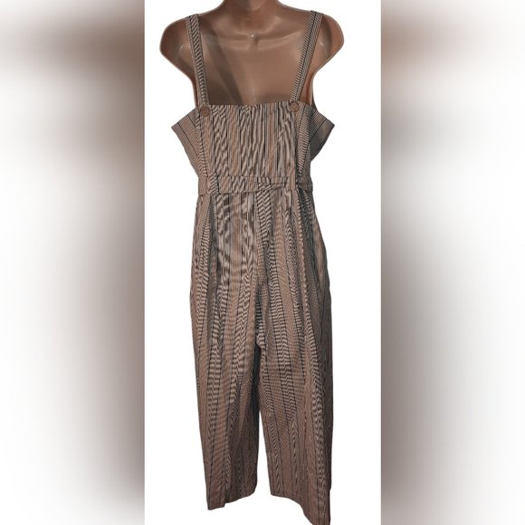 Mittoshop Gray Striped Wide Leg Jumpsuit - Picture 10 of 14